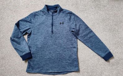 Blue Under Armour Fleece Half Zip Gym Top