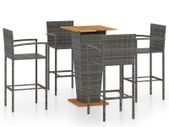 5 Piece Garden Bar Set Grey