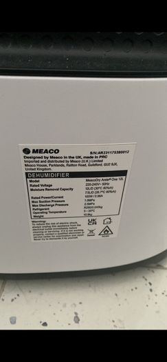 Meaco Arete 12L Dehumidifer