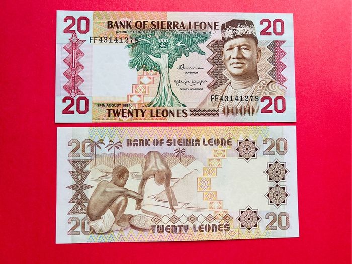Sierra Leone   20 LEONES. 1984  Pick  14b ( Uncirculated )