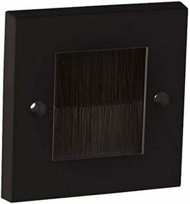 Brush Faceplates - Sound Cables Black Brush Stripe Cable Entry Single Gang