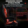 Gaming Chair Ergonomic Computer Chair Office Chair Desk Swivel Chair Adjustable Reclining Footrest Cushion Red New! Image 2