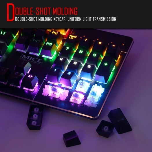 New IMICE MK-X80 USB Wired Luminous Lit Mechanical Gaming Keyboard Black