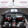 Car LED Strip Light, Interior Car Lights 2-Line Design Waterproof 4pcs APP Control Lighting Kit, Under Dash RGB Car Lighting with Car Charger Image 6