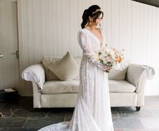 Rue de Seine Wedding Dress: Kyara Dress and Nova Sleeves