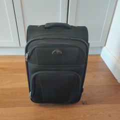 Samsonite Black 2-Wheel Cabin Suitcase Rose Gold Lining