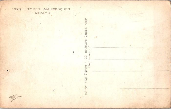 Vintage Postcard Algeria  Mauresques La Kemia La Cigogne Alger Orientalist RPPC.