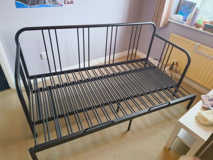 FYRESDAL Day-bed frame, black, 80x200 cm