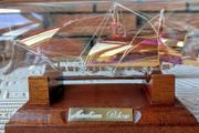 Blown Glass "Arabian Dhow" Sailing Ship Housed in Clear Glass Bottle.