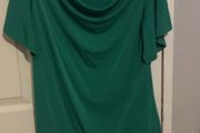 Green cowl neck top with slit in sleeves