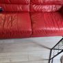 leather sofa, burgundy red Image 2