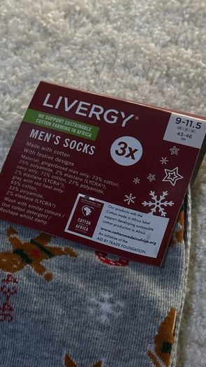 Men's Christmas / Holiday Socks 3-Pack LIVERGY - Size 43-46 / UK 9-11.5