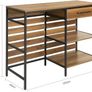 Vintage Panel style table with drawer and shelves console table desk Image 2