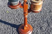 plant holder in hardwood (mahogany).
