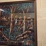 Vintage Haitian Art Painting on Fabric - Signed Image 3