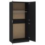 Wardrobe Black 90x52x200 cm Chipboard Image 5