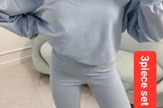 Tracksuit Set 3 in 1 sweatshirt, striped leggings and top
