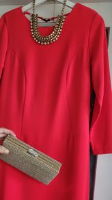 Kate Cooper coral asymmetrical dress Sz 10UK