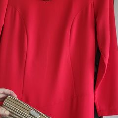 Kate Cooper coral asymmetrical dress Sz 10UK