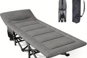 Portable Camping Cot, Collapsible Guest Bed Suitable for Up to 200 Kg, Ideal for Indoor, Outdoor, And Garden Use.