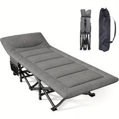 Portable Camping Cot, Collapsible Guest Bed Suitable for Up to 200 Kg, Ideal for Indoor, Outdoor, And Garden Use.