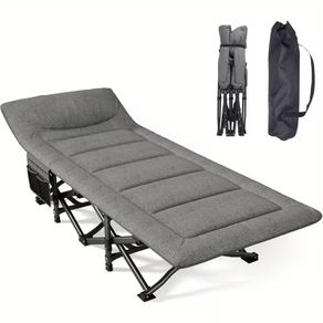 Portable Camping Cot, Collapsible Guest Bed Suitable for Up to 200 Kg, Ideal for Indoor, Outdoor, And Garden Use.