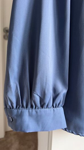 Women's Golden Line blue blouse, size L (worn by size 12 UK, EU 38)
