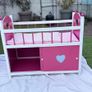 Wooden Dolls Wardrobe and Cot with Bedding and Storage Image 7