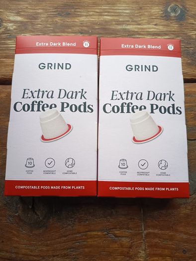 Grind Extra Dark Coffee Pods - 2 Pack (20 Home-Compostable Pods)
