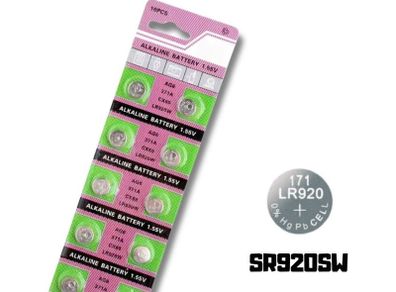AG6 LR920 SR920SW 10PCS Button Batteries