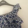 Vintage-Style LC Waikiki Asymmetrical Blue Botanical Ruffle Blouse Image 3