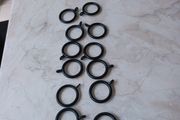 Black   Curtain  Rings X 12  Size. 28mm