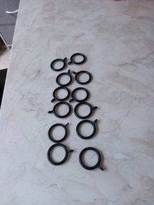 Black   Curtain  Rings X 12  Size. 28mm