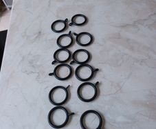 Black   Curtain  Rings X 12  Size. 28mm