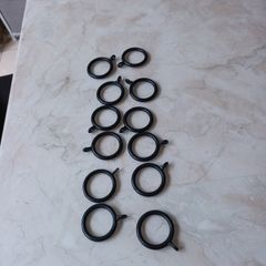 Black   Curtain  Rings X 12  Size. 28mm