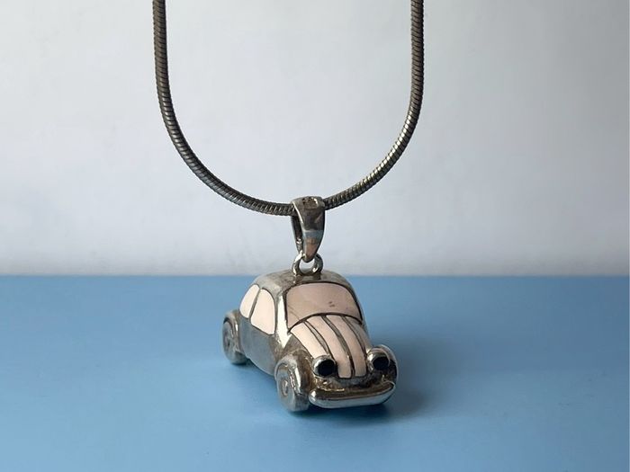 Unusual Sterling Silver Car Pendant
