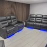 Titan Plus 3+2 Dark Grey Leather Recliner Sofa Set Image 4