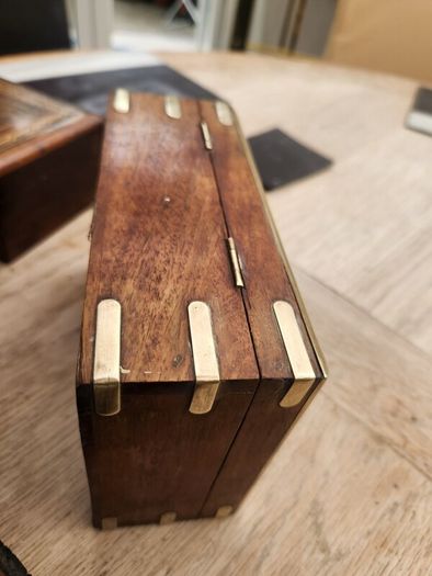 Superb boxes . mother of pearl ...brass . Epns. etc