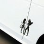 Car Sticker Angel Devil Black White Image 3