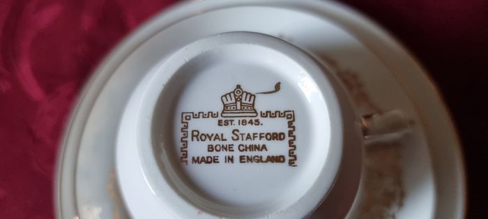 16 Piece Royal Stafford Bone China White With Gold Part Tea Set Made In England