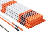 Driveway Markers, 100PCS 48 inch, 0.31 inch Diameter, Orange Fiberglass Poles Snow Stakes with Reflective Tape, 12