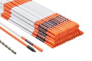 Driveway Markers, 100PCS 48 inch, 0.31 inch Diameter, Orange Fiberglass Poles Snow Stakes with Reflective Tape, 12" Steel Drill Bit &amp; Protection Gloves for Parking Lots, Walkways Easy Visibility