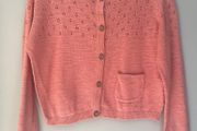 Next kids peachy pink girls light weight cardigan Age 2-3 EUC