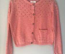 Next kids peachy pink girls light weight cardigan Age 2-3 EUC