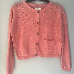 Next kids peachy pink girls light weight cardigan Age 2-3 EUC