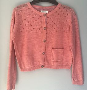 Next kids peachy pink girls light weight cardigan Age 2-3 EUC
