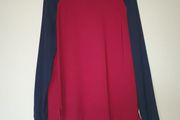 hilfiger blouse long sleeve size 8 black and burgundy zip at back