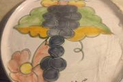 Vintage Himark Celina 10-7/8" Cheese Platter Fully Glazed Terra Cotta Portugal  Or Hinging Plate