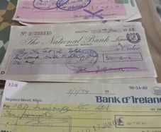 vintage  cheques