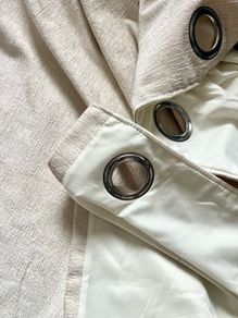 Beige Eyelet Curtains (Pair)(Extra Wide)